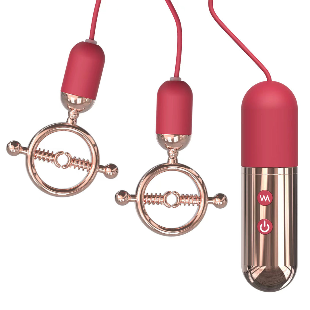 YoYoLemon Wiederaufladbare vibrierende Nippelklemmen, Nippelspiel, Nippel-Teaser